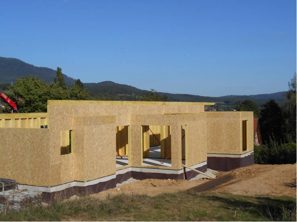 Réalisation maison construction mur bois