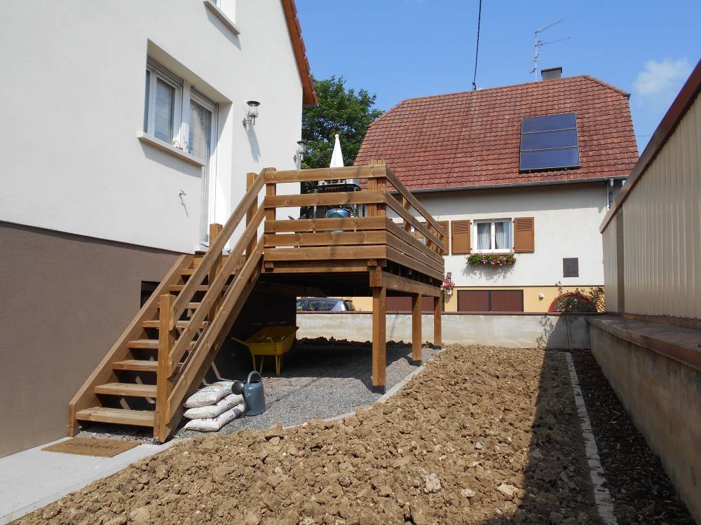 Garde corps bois près de Bas-Rhin